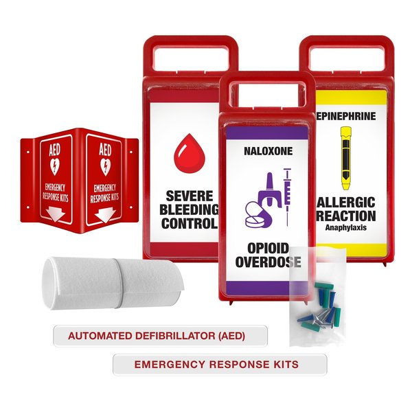 Aek AED Cabinet Conversion Kit Epinephrine Naloxone and Bleed Pack EN9991